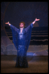 George Hearn in a royal blue gown in a scene from the Broadway musical "La Cage Aux Folles." (New York)
