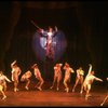 George Hearn (C, in a purple gown) on a swing in a scene from the Broadway musical "La Cage Aux Folles." (New York)