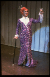 George Hearn in a purple gown in a scene from the Broadway musical "La Cage Aux Folles." (New York)