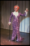 George Hearn in a purple gown in a scene from the Broadway musical "La Cage Aux Folles." (New York)