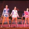 Male dancers in drag wearing sailor-style suits in a scene from the Broadway musical "La Cage Aux Folles." (New York)