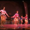 Male dancers in drag wearing sailor-style suits in a scene from the Broadway musical "La Cage Aux Folles." (New York)