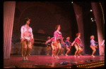 Male dancers in drag wearing sailor-style suits in a scene from the Broadway musical "La Cage Aux Folles." (New York)