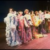 Male dancers in drag wearing hyper-ruffled costumes in a scene from the Broadway musical "La Cage Aux Folles." (New York)