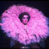 Male dancers in drag wearing hyper-ruffled costumes in a scene from the Broadway musical "La Cage Aux Folles." (New York)