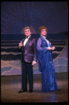 L-R) Gene Barry and George Hearn (in drag) in a scene from the Broadway musical "La Cage Aux Folles." (New York)