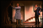 R-L) Gene Barry and George Hearn in a scene from the Broadway musical "La Cage Aux Folles." (New York)
