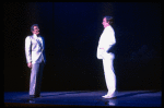 R-L) Gene Barry and George Hearn in a scene from the Broadway musical "La Cage Aux Folles." (New York)