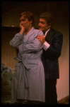 R-L) Gene Barry and George Hearn in a scene from the Broadway musical "La Cage Aux Folles." (New York)