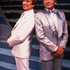 R-L) Gene Barry and George Hearn in a scene from the Broadway musical "La Cage Aux Folles." (New York)