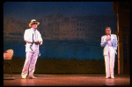 R-L) Gene Barry and George Hearn in a scene from the Broadway musical "La Cage Aux Folles." (New York)