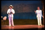 R-L) Gene Barry and George Hearn in a scene from the Broadway musical "La Cage Aux Folles." (New York)