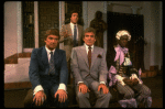R-L) William Thomas, Jr., Gene Barry, John Weiner and George Hearn in a scene from the Broadway musical "La Cage Aux Folles." (New York)