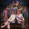 L-R) George Hearn and Gene Barry w. dancers in drag in a scene from the Broadway musical "La Cage Aux Folles." (New York)