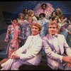 L-R) George Hearn and Gene Barry w. dancers in drag in a scene from the Broadway musical "La Cage Aux Folles." (New York)