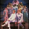 L-R) George Hearn and Gene Barry w. dancers in drag in a scene from the Broadway musical "La Cage Aux Folles." (New York)