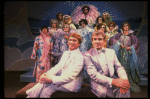 L-R) George Hearn and Gene Barry w. dancers in drag in a scene from the Broadway musical "La Cage Aux Folles." (New York)