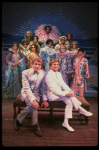 L-R) George Hearn and Gene Barry w. dancers in drag in a scene from the Broadway musical "La Cage Aux Folles." (New York)