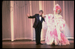 L-R) Gene Barry and George Hearn (in drag) in a scene from the Broadway musical "La Cage Aux Folles." (New York)