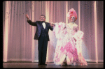 L-R) Gene Barry and George Hearn (in drag) in a scene from the Broadway musical "La Cage Aux Folles." (New York)