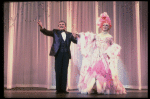 L-R) Gene Barry and George Hearn (in drag) in a scene from the Broadway musical "La Cage Aux Folles." (New York)