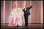 L-R) Gene Barry and George Hearn (in drag) in a scene from the Broadway musical "La Cage Aux Folles." (New York)