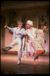 L-R) Gene Barry and George Hearn (in drag) in a scene from the Broadway musical "La Cage Aux Folles." (New York)