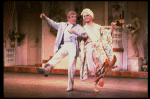 L-R) Gene Barry and George Hearn (in drag) in a scene from the Broadway musical "La Cage Aux Folles." (New York)