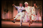 L-R) Gene Barry and George Hearn (in drag) in a scene from the Broadway musical "La Cage Aux Folles." (New York)