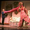 L-R) Gene Barry and William Thomas, Jr. (in drag) in a scene from the Broadway musical "La Cage Aux Folles." (New York)