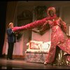 L-R) Gene Barry and William Thomas, Jr. (in drag) in a scene from the Broadway musical "La Cage Aux Folles." (New York)