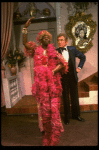 L-R) Gene Barry and William Thomas, Jr. (in drag) in a scene from the Broadway musical "La Cage Aux Folles." (New York)