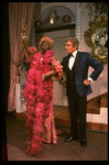 L-R) Gene Barry and William Thomas, Jr. (in drag) in a scene from the Broadway musical "La Cage Aux Folles." (New York)