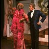 L-R) Gene Barry and William Thomas, Jr. (in drag) in a scene from the Broadway musical "La Cage Aux Folles." (New York)