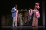 L-R) Gene Barry and George Hearn (in drag) in a scene from the Broadway musical "La Cage Aux Folles." (New York)