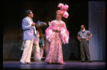 L-R) Gene Barry and George Hearn (in drag) in a scene from the Broadway musical "La Cage Aux Folles." (New York)