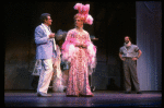 L-R) Gene Barry and George Hearn (in drag) in a scene from the Broadway musical "La Cage Aux Folles." (New York)