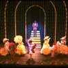 Gene Barry w. Jay Garner and dancers in drag in a scene from the Broadway musical "La Cage Aux Folles." (New York)