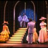 Gene Barry w. Merle Louise and dancers in drag in a scene from the Broadway musical "La Cage Aux Folles." (New York)