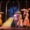 Gene Barry w. William Thomas, Jr. and dancers in drag in a scene from the Broadway musical "La Cage Aux Folles." (New York)