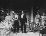 (L-R) Julie Dretzin, Robert Klein, Patrick Fitzgerald, John Vickery, Jane Alexander, Frances McDormand and Madeleine Kahn in a scene from the Broadway production of the play "The Sisters Rosensweig" (New York)