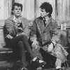 Kevin Bacon (L) and Sean Penn (R) in a scene from the off-Broadway production of the play "Slab Boys".
