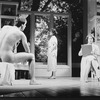 (R-L) Mary Tyler Moore, Lynn Redgrave and Barry Tubb (posing naked) in a scene from the Broadway production of the play "Sweet Sue".