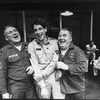 Peter Evans (2L), Dolph Sweet (L), Kenneth MacMillan (3L) and John Heard (R) in a scene from the Broadway production of the play "Streamers".