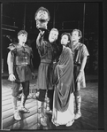 David Purdham (L), Donald Moffat (2L) and unidents.  in a scene from the NY Shakespeare Festival Central Park production of the play "Titus Andronicus".