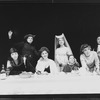 (L-R) Kathryn Grody, Sara Botsford, Lise Hilboldt, Valerie Mahaffey, Linda Hunt, Donna Bullock, Freda Foh Shen in a scene from the NY Shakespeare Festival production of the play "Top Girls".