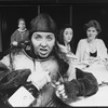 (L-R) Linda Hunt, Kathryn Grody, Freda Foh Shen and Lise Hilboldt in a scene from the NY Shakespeare Festival production of the play "Top Girls".