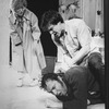 (T-B) Dennis Quaid and Randy Quaid in a scene from the off-Broadway revival of the play "True West".