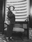 Hermione Baddeley in a scene from the Broadway production of the play "Whodunnit"