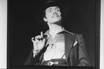 Edward James Olmos in a scene from the Broadway production of the play "Zoot Suit".